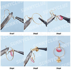 DIYの海をテーマにしたイヤリング作成キット  合金樹脂ペンダントを含む  真鍮製のリンキングリングとイヤリングのフックとアズキチェーン  アイアン製丸カン  ミックスカラー&nbsp;DIY-SC0001-96G