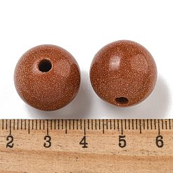 合成ゴールドストーン金砂石ビーズ  ラウンド  18mm  穴：3~4mm&nbsp;G-G147-01K