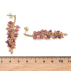 304 Stainless Steel with Natural Mixed Gemstone Stud Earrings&nbsp;EJEW-JE07520-02