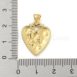 304ステンレススチールペンダントラインストーンセッティング  ハート  20x17x2.5mm  穴：5.5x2.5mm  1.4mmのラインストーンに適する&nbsp;LS-STAS-O009-03B-G