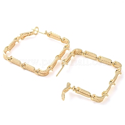 真鍮製フープピアス  菱形  18KGP本金メッキ  35x4mm&nbsp;EJEW-K264-03G