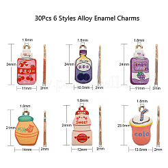 30Pcs 6 Styles Alloy Enamel Pendants&nbsp;ENAM-CJ0003-51