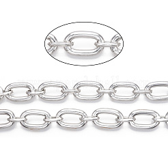 アルミニウムオーバルリンクチェーン  溶接されていない  プラチナ  26.5x16.5x4.5mm  16.5x10.5x2.5mm&nbsp;CHA-N003-08P
