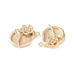 Brass Micro Pave Cubic Zirconia Pendants&nbsp;KK-I702-04G