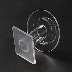 アクリル シングル ブレスレット ディスプレイ ライザー スタンド  フラットラウンド  透明  トレイ：50mm  7.95x7.75x7.45cm&nbsp;BDIS-P004-01B