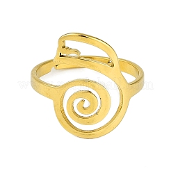 女性用ステンレススチール調節可能リング201個  18KGP本金メッキ  18.5mm  内径：18mm&nbsp;RJEW-M008-02G