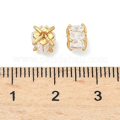 Brass Pave Cubic Zirconia Beads&nbsp;KK-H532-21A-G