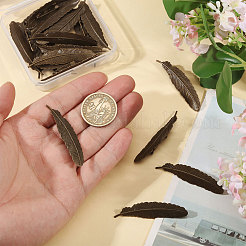 20Pcs Feather Shape Brass Brooch&nbsp;JEWB-CO0001-01AB