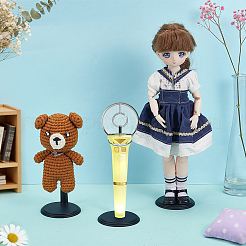 ミニプラスチック＆メタルドールディスプレイスタンド  DIYモペットメイキングキッズ写真小道具装飾アクセサリー用  ブラック  69.5x61x70~90mm&nbsp;AJEW-WH0696-631A