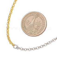 3MM Two Tone 304 Stainless Steel Rolo Chain Necklaces&nbsp;NJEW-JN05623