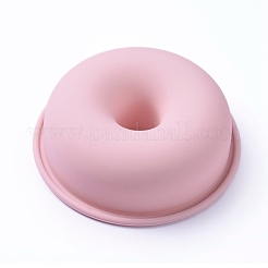ドーナツ食品グレードのシリコンモールド  焼き型  DIYシフォンケーキ耐熱皿  ピンク  115x34mm  内径：100mm&nbsp;DIY-F044-18
