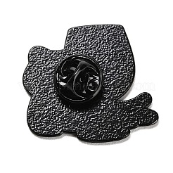 酔っ払い猫のエナメルピン  バックパック用合金ラペルピンバック  ブラック  ホワイト  28x31mm&nbsp;JEWB-I060-02EB-01