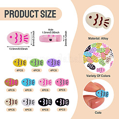 44Pcs 11 Colors Fish Spray Painted Alloy Enamel Beads&nbsp;FIND-TA0010-35
