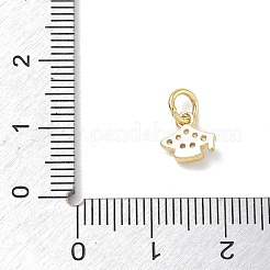Brass Micro Pave Clear Cubic Zirconia Charms&nbsp;RB-CBA6830-21G