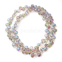 電気メッキガラスビーズセット  ティアドロップ  スミレ  10~11x8mm  穴：1mm  約93個/連  62cm&nbsp;EGLA-D030-17K