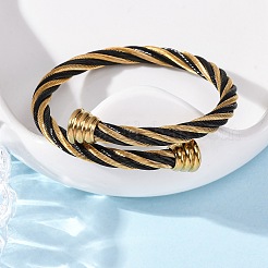 女性用304ステンレススチールトルクバングル  イオンプレーティング（ip）  ミックスカラー  3/4インチ（1.9cm）  内径：2-1/4インチ（5.75x5.7cm）&nbsp;BJEW-P310-24MC02