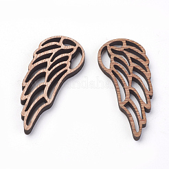 未染色の木製ミシンビッグペンダント  ウイング  シエナ  56.5x24x3.5mm&nbsp;LS-WOOD-S037-105