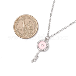 Alloy Enamel Key Lock Pendant 304 Stainless Steel Cable Chain Necklace Sets&nbsp;NJEW-JN05497