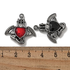 Rack Plating Alloy & Glass Charms&nbsp;PALLOY-F312-21B
