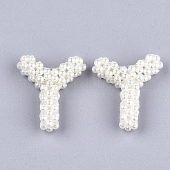 Handmade ABS Plastic Imitation Pearl Woven Beads&nbsp;FIND-T039-18-Y