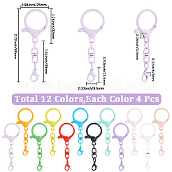 48Pcs 12 Colors Spray Painted Iron Swivel Clasps&nbsp;FIND-SC0022-75