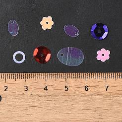 装飾アクセサリー  PVCプラスチック スパンコール/スパンコール ペンダント/リンク/ビーズ  混合図形  ミックスカラー  4~52x0.2mm  穴：0.5~1mm&nbsp;KY-XCP0001-34