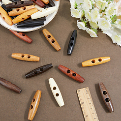 32Pcs 8 Colors 2-Hole Wood Buttons&nbsp;DIY-GF0011-42A