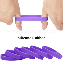 Flat Plain Silicone Cord Bracelet for Men Women&nbsp;BJEW-WH0016-32E