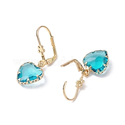 Glass Leverback Earring&nbsp;EJEW-C077-14KCG
