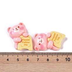 漫画のクマの不透明樹脂デコデンカボション  サーフボードを持ったクマ  29.5x25x8.5mm&nbsp;CRES-I031-05