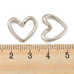 合金フレームコネクター  ハート  プラチナ  14x16x4mm  内径：13x7mm&nbsp;FIND-A039-10P