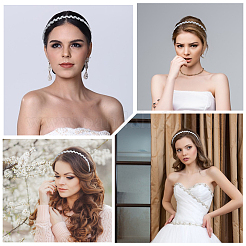 Brass Micro Pave Cubic Zirconia Crown Hair Bands for Girls Women Party Decoration&nbsp;OHAR-WH20003-05