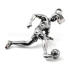 合金のチベット風チャーム  スポーツチャーム  アンティークシルバー  45x18x41mm  穴：7.5x4.5mm&nbsp;TIBE-L012-038AS-01