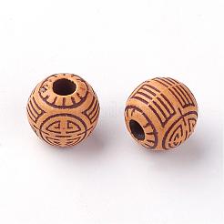 模造ウッドアクリルビーズ  ラウンド  ペルー  11mm  穴：3.5mm  約690個/500g&nbsp;SACR-Q186-08