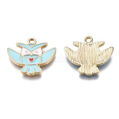 合金ペンダント  エナメル  カドミウムフリー＆鉛フリー  ライトゴールド  凧  淡いターコイズ  14.5x17x2mm  穴：1.6mm&nbsp;ENAM-S119-085B-RS