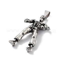 合金のチベット風チャーム  スポーツチャーム  アンティークシルバー  48.5x25x7.5mm  穴：8x4mm&nbsp;TIBE-L012-038AS-05