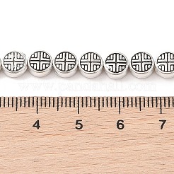 Tibetan Style Flat Round Alloy Bead Strands&nbsp;TIBEB-O007-09-NR
