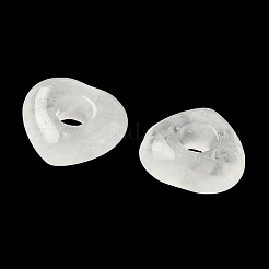 天然水晶ヨーロッパのビーズ  ロッククリスタルハートラージホールビーズ  15x15~15.5x4.5~5mm  穴：6mm&nbsp;G-C252-01F