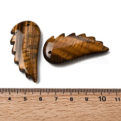 天然石タイガーアイペンダント  翼のチャーム  43~43.5x20~20.5x18~18.5mm  穴：1.5mm&nbsp;G-F820-01E
