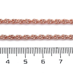 3mm Brass Rope Chain Necklaces for Men Women&nbsp;NJEW-G160-10RG