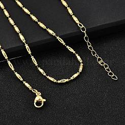 2MM Brass Column Link Chain Necklaces&nbsp;NJEW-M108-02G