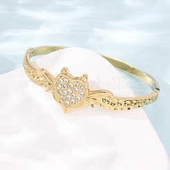 Halloween 304 Stainless Steel Crystal Rhinestone Heart Bat Open Hinged Bangles for Women&nbsp;SA-CBA7A40-06G