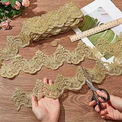 7.5ヤードのポリアミド製花刺繍レーストリム（衣服アクセサリー用）  ダークカーキ  4インチ（100mm）&nbsp;OCOR-NB0002-02