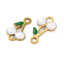 Ion Plating(IP) 304 Stainless Steel Enamel Fruit Connector Charms&nbsp;STAS-P373-01G
