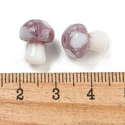 手作りランプワークビーズ  キノコ  ロージーブラウン  13x10mm  穴：1.6mm&nbsp;LAMP-F034-01K