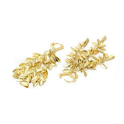Rack Plating Brass Leaf Dangle Hoop Earring&nbsp;EJEW-E270-06G
