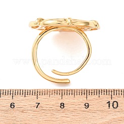 花の真鍮製カフリング部品  片穴パーツ用  18KGP本金メッキ  21mm  トレイのサイズ：16mm  ピン：1mm&nbsp;KK-G551-04G