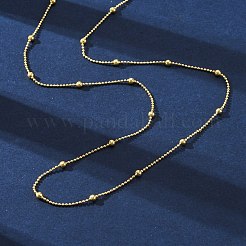 女性用真鍮ボールチェーンネックレス  304ステンレススチール製カニカン付き  ラックめっき  鉛フリー＆カドミウムフリー  長持ちメッキ  18KGP本金メッキ  17.56インチ（44.6cm）&nbsp;NJEW-D302-66G