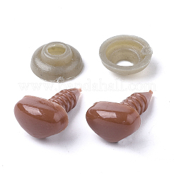 クラフト用品プラスチック人形の鼻パーツ  安全鼻  ココナッツブラウン  12x15mm  ピン：5~6mm&nbsp;KY-R072-13D