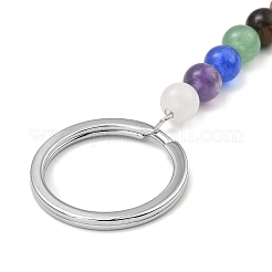 Natural & Synthetic Gemstone Heart Keychain&nbsp;G-Z033-11P